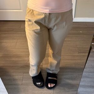 Old Navy Tan Trousers Relaxed Fit Lightweight